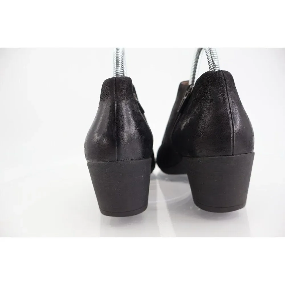 Dansko Women's Raina Bootie Size 39 8.5 Round Heel Black Nubuck Leather Shoes